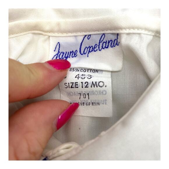 Vintage Jayne Copeland gingham train Jumper 12 moths Jon Jon - Picture 3 of 3